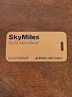 Vintage Delta Airlines Skymiles Gold Medallion Luggage Tag