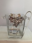 Vtg Arthur Court Designs Glass Ice Bucket Aluminum Grapes   Vines 1996 France