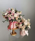 Round Flower Box Gift Boxes For Luxury Flower Arrangements Pink 3 Pcs Set