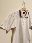 Vintage Gucci White Cotton Piquet Polo Shirt Medium Red Green Web Italy