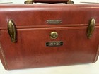 Vintage Samsonite Leather Train Case Cosmetic Vanity Hard Shell
