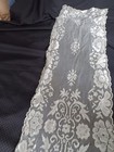 French Tambour Lace Table Runner Cotton Netting 14  X 68  Vtg