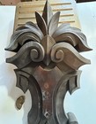 Antique Thick Heavy Carved Walnut Pediment Furniture Center Piece
