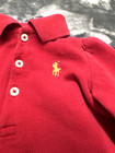 Ralph Lauren Polo Shirt 12 Months Red Solid Pony Logo Preppy Button Long Sleeve