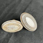 Antique Solid Brass Victorian Oval Gilded Door Knob 1900   s Art Noveau Set Of 2