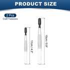 Craft Tweezers With Rubber Tips  2 Pcs Pvc Coated Tweezers Set  Black 5 9  4 3 