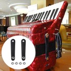 10cm Hole Distance Pu Leather Adjustable Accordion Bellow Straps Set Of 2 Black