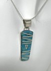 Sterling Silver Turquoise Necklace And Earring Set