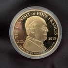 American Mint Pope Francis First Usa Visit 2015 Coin   24k Gold Clad   With Coa