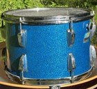 Ludwig 70s Vintage 9x13 Tom Drum Shell Blue Sparkle W  Blue Olive Badge