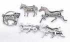 Collection Of 5 Vintage Antique 1960 s Signed Sterling Silver Horse Brooch Pins