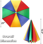10 Pack Umbrella Hat  21 Inch Rainbow Head Umbrella Hands Free