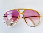Vintage Alpina M1 Large Silver Gold Sunglasses W  Germany Rare Tr5 Miami Vice