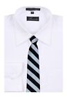 Boy s - Youth Silver And Black School College Striped Necktie  - Nwt