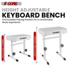 5 Core Keyboard Bench 3  Padded Cushioned Piano Stool Adjustable Guitar Seat