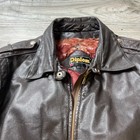 Diplom Leather Flight Jacket Men 42 Brown Vintage Bomber Distressed Aviator Moto
