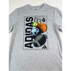 Adidas Boy s Size L Gray Short-sleeve Performance Tee With Multi-sport Graphic
