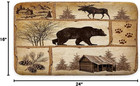 Rustic Bear Cabin Bath Rug 24  16in Non   slip Soft Flannel Bathroom Mat