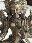Tibetan Buddhism Bronze Green Tara Old Temple Angel God Kwan-yin Buddha Statue