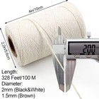 984 Ft Twine String  Natural Jute Twine  2mm White Cotton Rope  10ply Black Cott