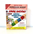Rare 1960s Nabisco Shredded Wheat Cereal Box Full sealed Indian Totem Pole Head
