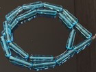 18 Pcs Vintage Smooth Drop Tube Transparent Sapphire Glass Trade Beads