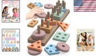 Educational Montessori Sensory Toys For Ages 1-3 - Safe Wooden Play Blocks
