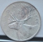 Canada 1945 25 Cents Silver Coin