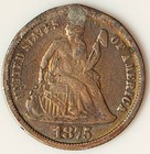 1875 Love Token Seated Liberty 10   Engraved Bwf Lt25