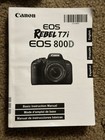 Canon Eos Rebel T7i   800d Digital Camera Instruction Manual User Guide W extras