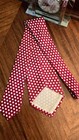 1940s 1950s Bold Look Tie Vintage Swing Art Deco Rayon Silk Wool Red Polka Dots