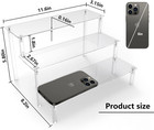 Acrylic Display Risers clear Display Risers Stand Small Mini Shelf 3 Tiered Cupc