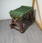 Vintage Rustic Primitive Log Twig Wood Footstool Cabin Lodge Adirondack Stool B