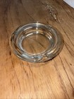 Vintage Round Clear Glass Cigar cigarette Ashtray 4    Heavy Glass 3 Slot