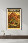      Bohemian Club Poster - San Francisco Architectural Art - 24x36    Retro Decor
