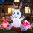 Wogoon 4ft Easter Inflatables Outdoor Decorations bunny Hanging Blow Up Yard    