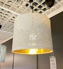 Ikea Nym   Nymo Medium  pendant  Table  Lamp Shade Perforated White   Brass 13 