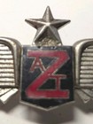 50s 60s Zantop Air Transport Sterling   Enameled Pilot Wing - Gemsco Mkr - Pb L5
