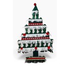 Vtg Macrame Christmas Tree Wall Hanging 28  X 16  Yarn Pom Poms Holiday Decor