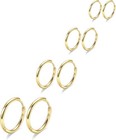 316l Surgical Stainless Steel Hoop Earrings mens Hoops Earrings Gold Silver B   
