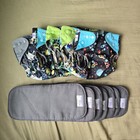 Ecoable - One Size Fits Most Pocket Cloth Diaper Lot Of 5 W  7 Gray Inserts 
