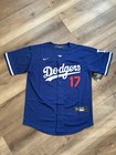 Ohtani  17 Los Angeles Dodgers Blue Jersey Stitched Youth Medium Jersey