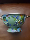 Mackenzie Childs Flower Market Soft Green Enamel Small Strainer Colander