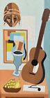 Vintage 1960s Still Life Figural Oil Painting Mid Century Mcm Modern Art Signed