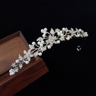Wedding Bride Bridal Prom Queen Pearl Crystal Flower Tiara Princess Tiara Crown