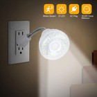 3x Led Motion-activated Sensor Night Light Ac Outlet Plug-in Wall Stair Lamp Us