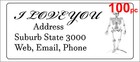100 Personalised Return Address Label Custom Mailing Sticker 56x25mm Skeleton