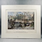 Signed Gilbert Holiday Print Battle Of Mons 1914 Royal Scots Fusiliers Litho
