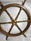 Nautical Ship Wooden Steering Wheel Wall Decor Boat Captain Brass Center 32 