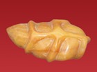 Chinese Yellow Jade Leaf Form Carving Intricate Detail Collectible Decor